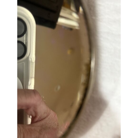 Antique Ornate Brass Hand Mirror With Cherub & Floral Design & Detailed Handle - Picture 6 of 13